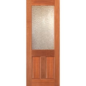 Woodcraft 2040 x 820 x 40mm Entrance Door Half Lite Wave Safety Glass