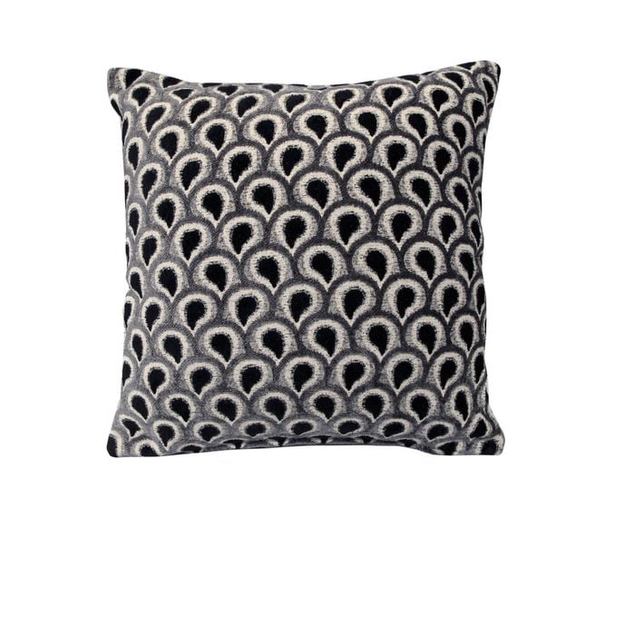 Rapee Peacock Texture Cushion Cover - Black