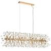 Telbix Lerida Modern Pendant Hanging Lamp Light Metal Crystal Gold Clear Gloss