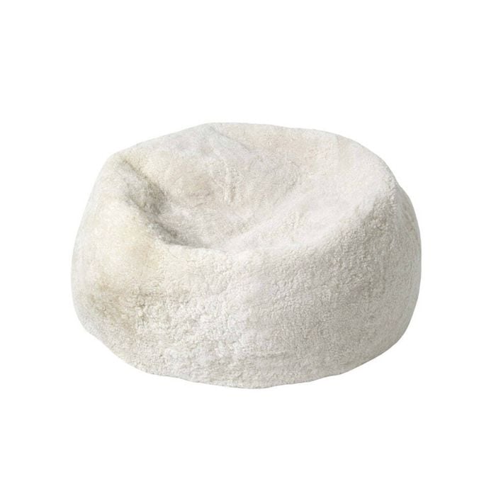 Huxford Grove The Kingston Sheepskin Bean Bag Home Decor - Off White