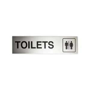 Sandleford 200 x 50mm Stainless Steel Toilet Sign