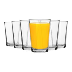 LAV 6 Piece Lara Water Glasses Set - Glass Whiskey Soft Drinks Soda Tumblers - 205ml