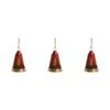 3x LVD Metal Jingling Bell Beaded Chain Christmas Decoration 15x9.5cm Red/Gold