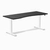 Desky Dual Ergo Edge Sit Stand Desk White Frame 180cm - Black