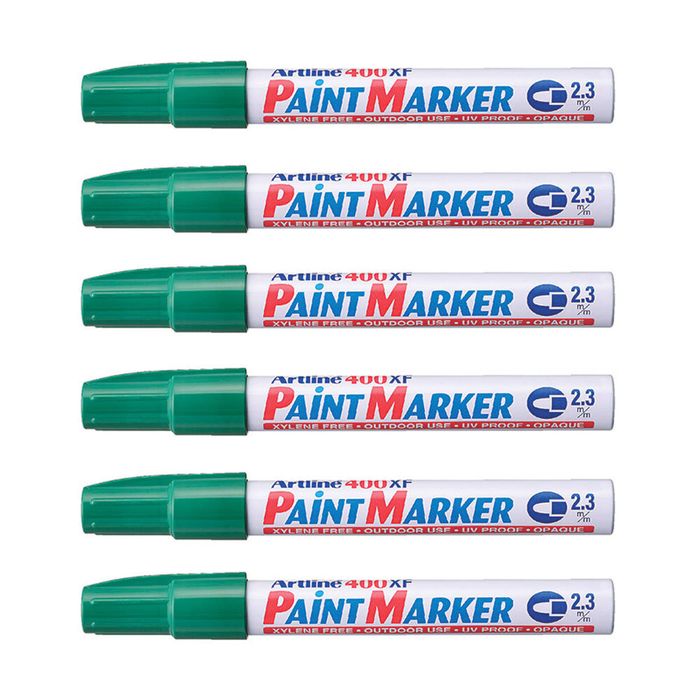 12pk Artline 400 Permanent Paint Marker 2.3mm Bullet Nib Fade Proof Pen Green