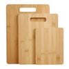 Gourmet Kitchen 3 Piece Natural Bamboo Cutting Board Set - Wood Brown
