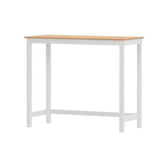 Artiss Bar Table Ari Dining Desk High Solid Wood Kitchen Shelf Wooden White Cafe