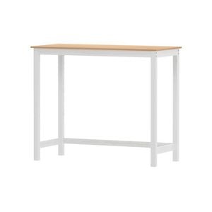 Artiss Bar Table Ari Dining Desk High Solid Wood Kitchen Shelf Wooden White Cafe