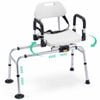 Costway Sliding Shower Chair Swivel Seat Tub Transfer Bench 5-Level