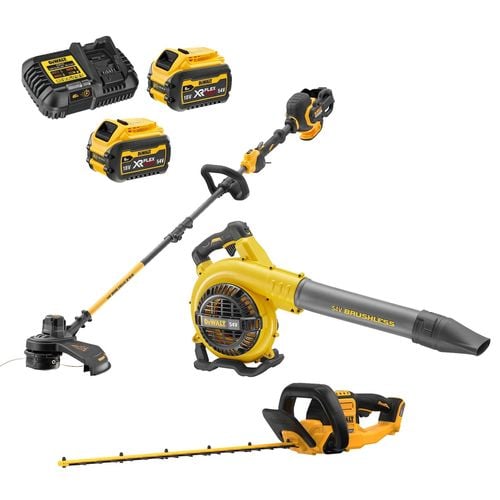 DeWALT 54V 3 Piece Line Trimmer Hedge Trimmer and Blower Cordless Kit Bunnings Australia