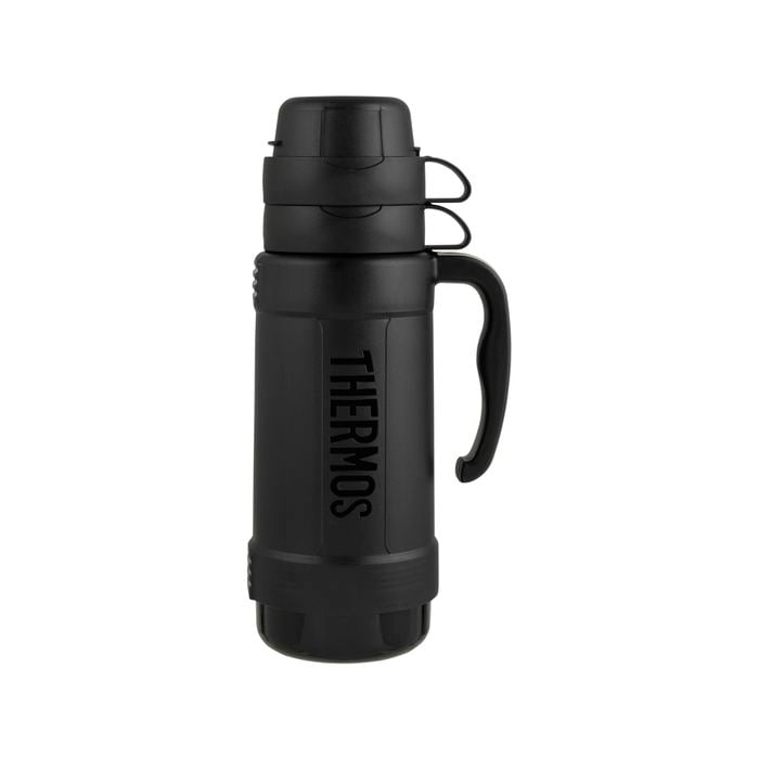 Thermos Flask 1L Glass Vaccum - Black