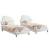 Oikiture 2X Kids Single Leather Upholstered Bed - White