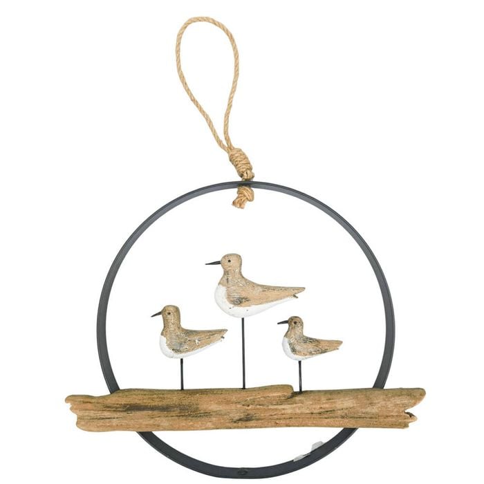 Urban Wooden Drift Triple Seabirds Hanging Decoration 24x28cm Natural