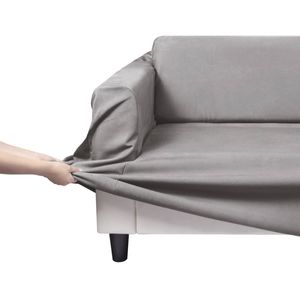 Home Living Premium Faux Suede SILVER 2 Seater Couch Sofa Cover