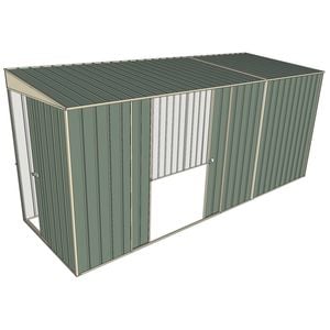 Build-a-Shed 1.5 x 4.5 x 2m Sliding Door Tunnel Shed with Double Sliding Side Doors - Green