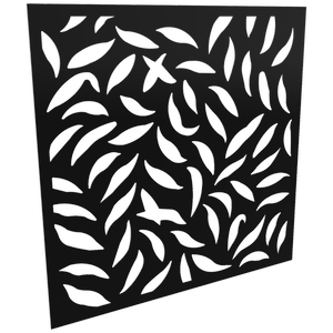 ProtectorAl 300 - 1200 x 300 - 1200mm Satin Black / Gloss Black Large Leaf Unframed Composite Deco Panel