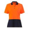 Hard Yakka Women's Orange/Navy Short Sleeve Hi Vis Polo - Size 12