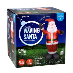 Lytworx 2.4m Low Voltage Waving Santa Inflatable