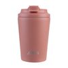 Oasis Ceramic Stainless Steel Coffee Cup Double Wall Insulated Auburn 360ml