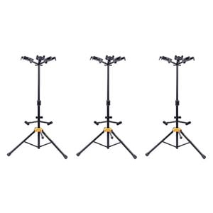 3PK Hercules Triple Guitar Stand Upgraded AGS Auto Grab w/ Rest MC6