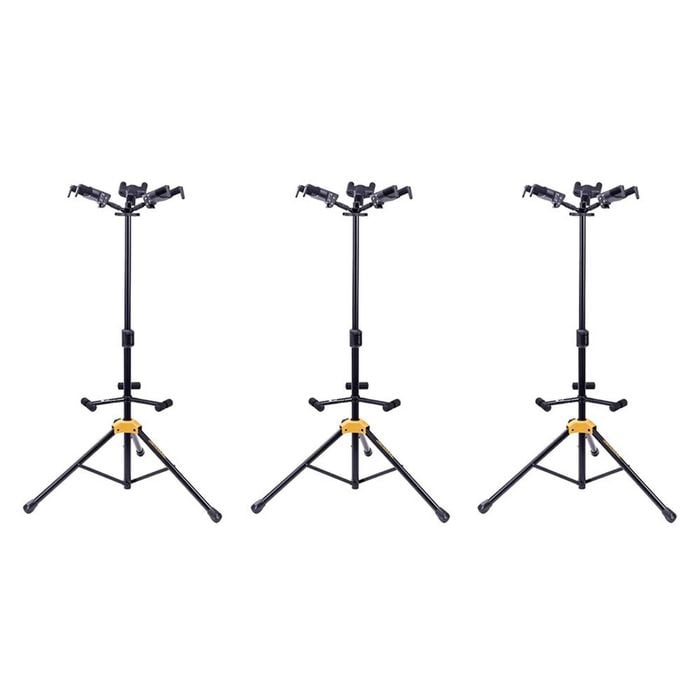 3PK Hercules Triple Guitar Stand Upgraded AGS Auto Grab w/ Rest MC6