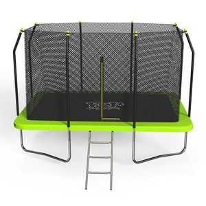 Leaf Living Pop Master 8ft X 11ft Rectangular Trampoline With Spring Ladder Safety Net Kids