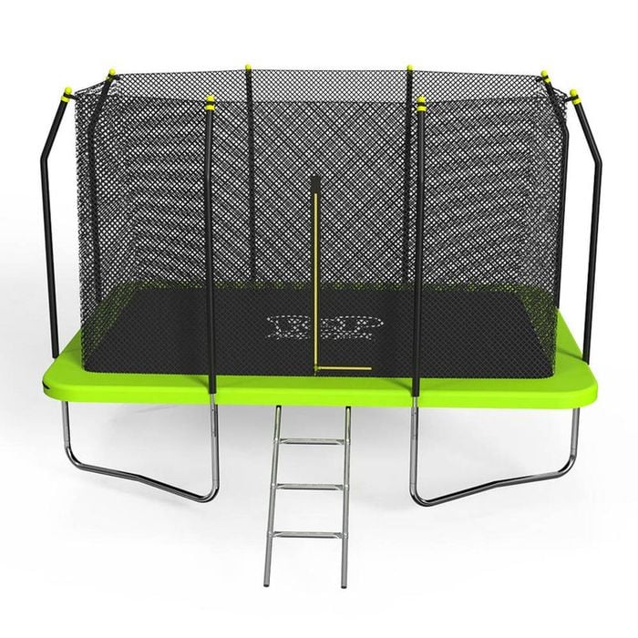 Leaf Living Pop Master 8ft X 11ft Rectangular Trampoline With Spring Ladder Safety Net Kids