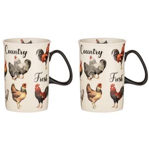 2PK Ashdene Heartland Drinking Can Glazed Mug 350ml New Bone China