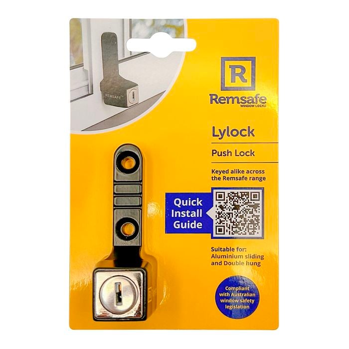 Remsafe Black Lylock Push Lock Window Restrictor