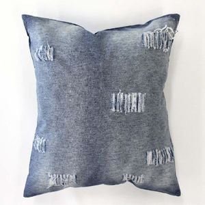 Vintage Design Homewares 65cm x 65cm Blue Denim Distressed European Cushion