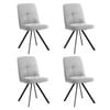 Oikiture 4x Dining Chair Kitchen Seat Linen Fabric Accent Chair Grey