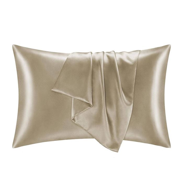 Catzon 2 Pcs 51 X 76cm Satin Pillowcases for Hair and Skin with Envelope Closure-Khaki(Q)