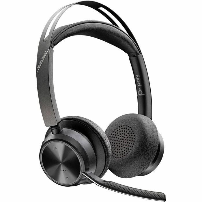 Poly Voyager Focus 2 Wired/wireless Over-the-head Stereo Headset - Black - Google Assistant, Siri - Binaural