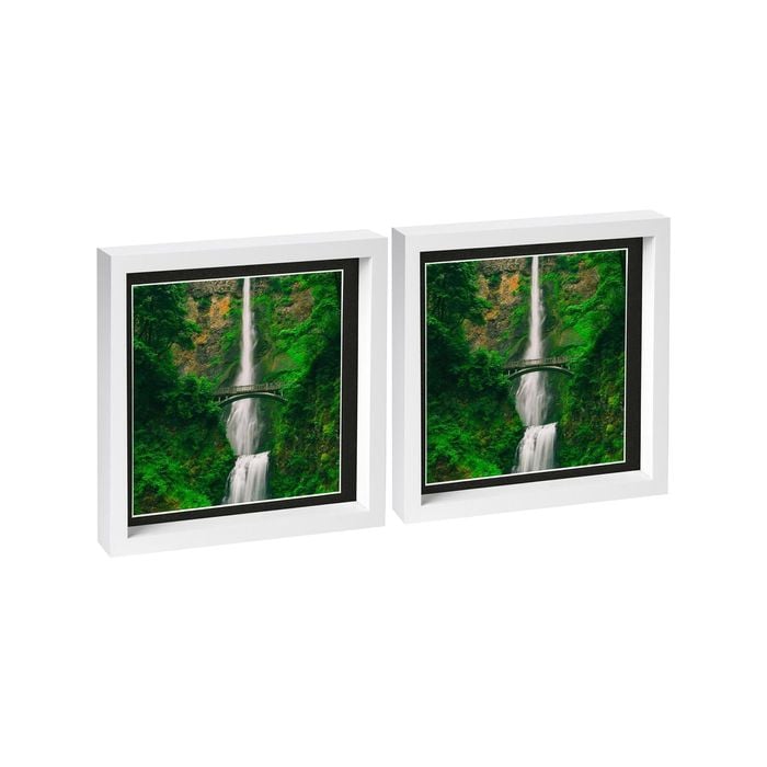 Nicola Spring 10" X 10" White 3d Box Photo Frames - 8" X 8" Mount - Pack Of 2