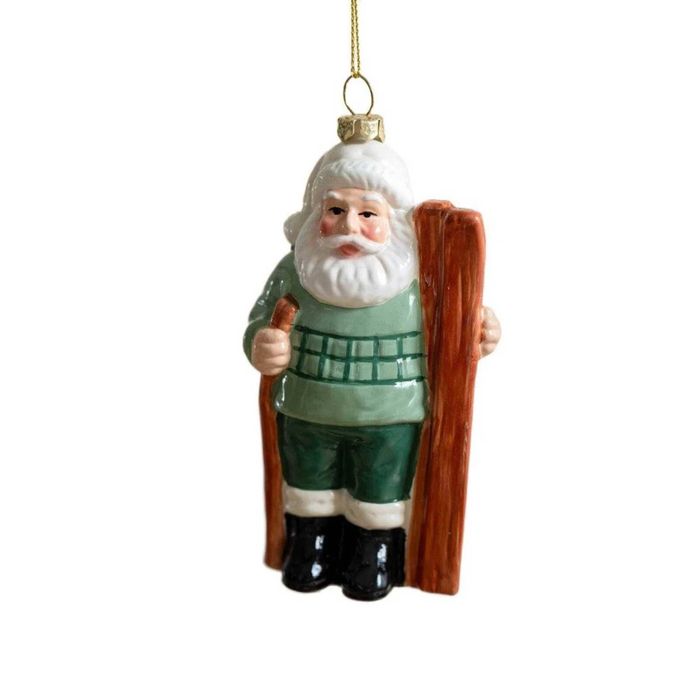P&P Green Santa Christmas Hanging Ornament Plastic Tree Pendant for Home Display Use