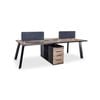 Modern Furniture ARTO 4 People Back to Back Workstation2 Cabinets 240cmOak&Black