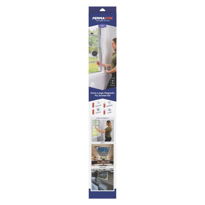 Permastik 2m x 2m Extra Large White Magnetic Insect Screen Kit