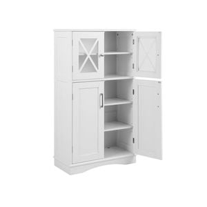Costway Floor Cabinet 4 Door Kitchen Storage Cupboard Laundry Sideboard