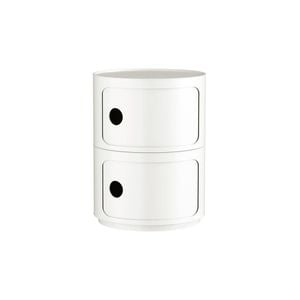 Miuz 2 Tier White Replica Componibili Round Storage Cabinet
