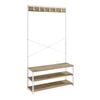 Detroit Hallway Bench Seat Coat Rack Hat Hooks White