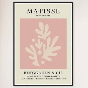 Galrie Henri Matisse Vintage Pink Exhibition Print from Berggruen & Cie, Black Frame, A0 84 x 119cm (33 x 47inch)
