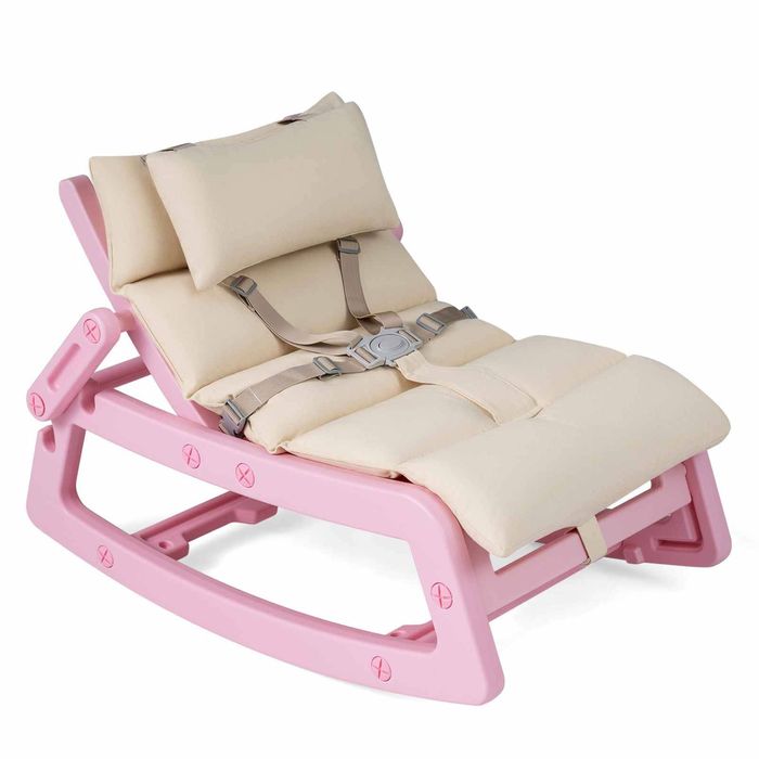 Costway Kid Rocking Chair Rocker Recliner Adjustable Cushion Pink