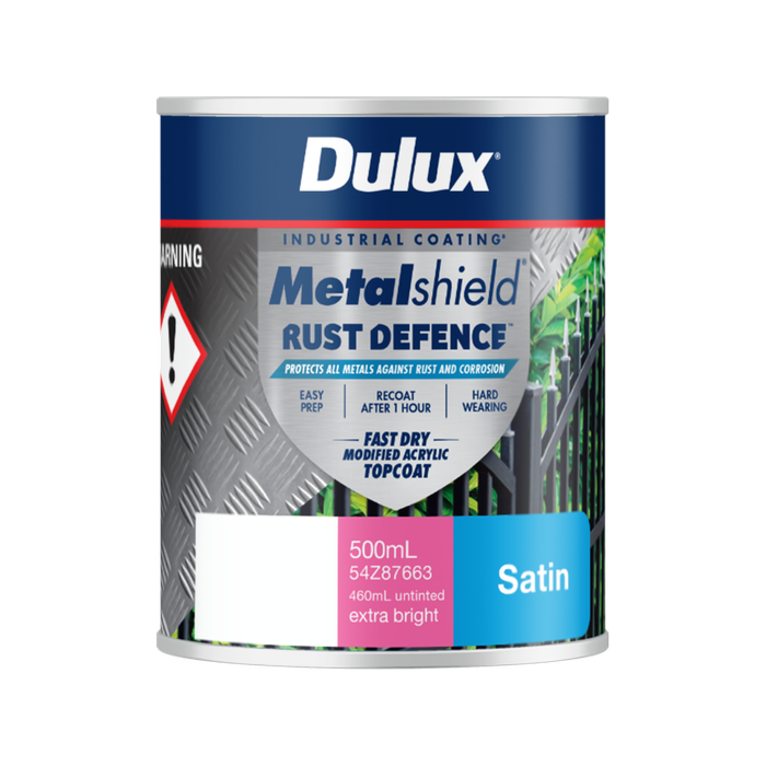 Dulux 500ml Ext Bright Base Satin Metalshield Rust Defence - .5L