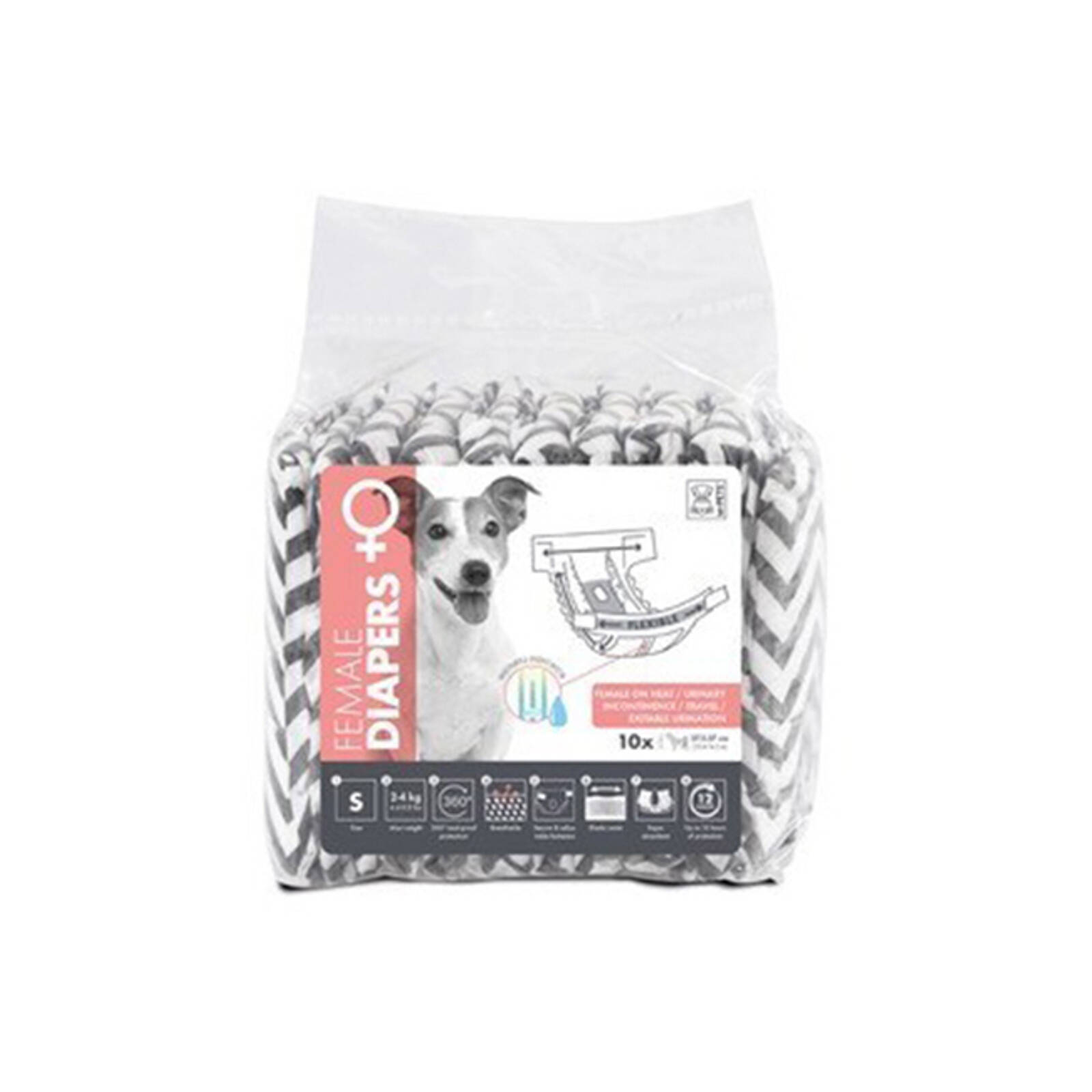 10pc M Pets Female Dog Puppy Pet Diapers Breathable Small w Witness Indicator Bunnings Australia