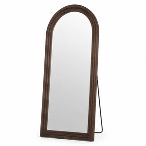 Yezi Mirror Full Length 4mm Tempered Glass Stand Lean Mount Bedroom Brown