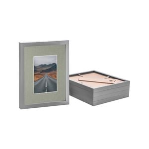 Nicola Spring Photo Frames with 4" x 6" Mount - 8" x 10" - Grey - Pack of 5