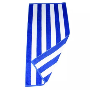 Blue Striped Cotton Pool Beach Towel White