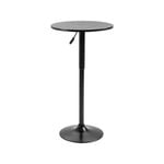 IHOMDEC Modern Walnut Wood Round Bar Table w/ Height Adjustable, Black Finish