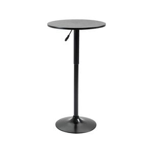 IHOMDEC Modern Walnut Wood Round Bar Table w/ Height Adjustable, Black Finish