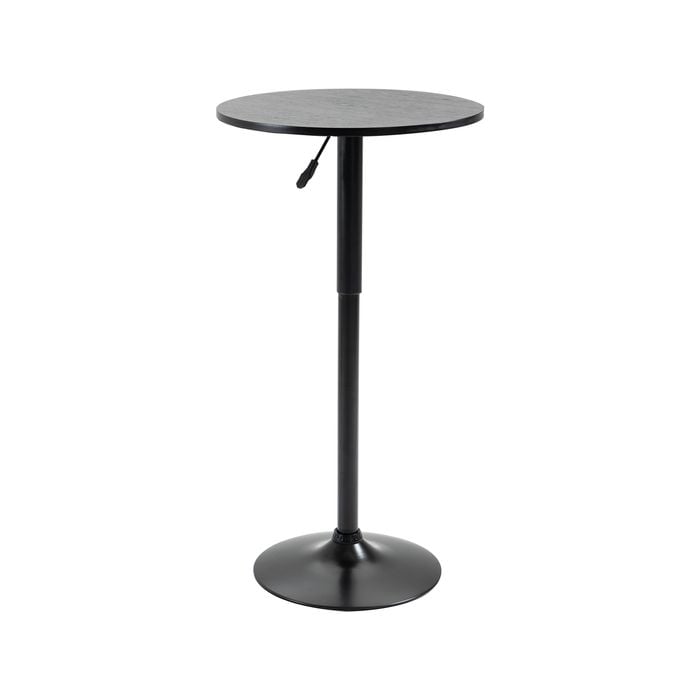 IHOMDEC Modern Walnut Wood Round Bar Table w/ Height Adjustable, Black Finish